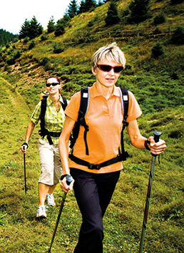 A photo of a group of women hiking
