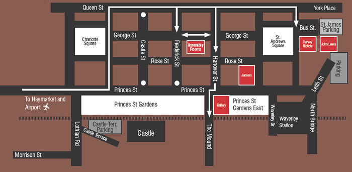 A street map of the George Street area