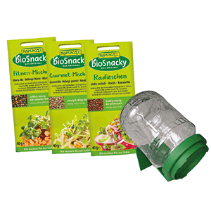bioSnacky germinator jar and seeds