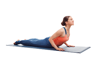 A woman doing yoga